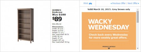 IKEA - Vancouver Wacky Wednesday Deal of the Day (Mar 18) C