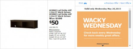 IKEA - Vancouver Wacky Wednesday Deal of the Day (May 20) C2