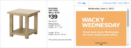 IKEA - Vancouver Wacky Wednesday Deal of the Day (June 3) A