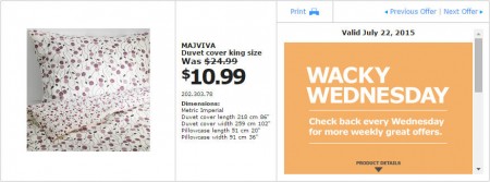 IKEA - Vancouver Wacky Wednesday Deal of the Day (July 22) A