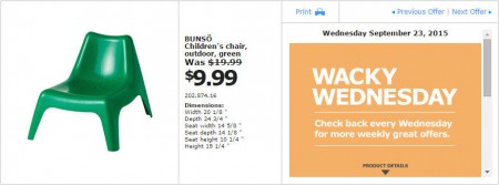 IKEA - Vancouver Wacky Wednesday Deal of the Day (Sept 23) B