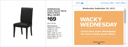 IKEA - Vancouver Wacky Wednesday Deal of the Day (Sept 30) B