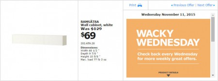IKEA - Vancouver Wacky Wednesday Deal of the Day (Nov 11) A
