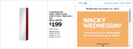 IKEA - Vancouver Wacky Wednesday Deal of the Day (Dec 16) A