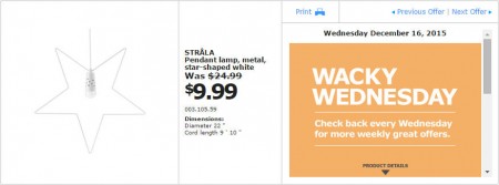 IKEA - Vancouver Wacky Wednesday Deal of the Day (Dec 16) C