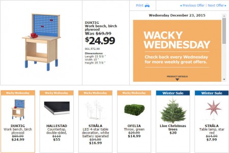 IKEA - Vancouver Wacky Wednesday Deal of the Day (Dec 23) A