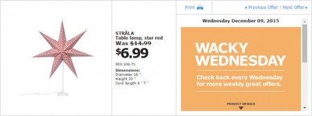 IKEA - Vancouver Wacky Wednesday Deal of the Day (Dec 9) A