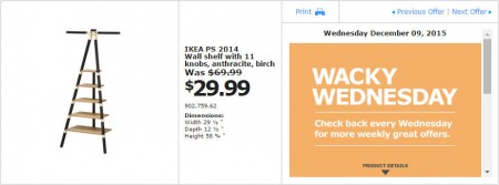 IKEA - Vancouver Wacky Wednesday Deal of the Day (Dec 9) B