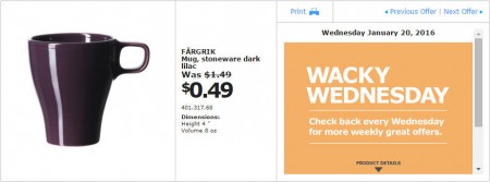 IKEA - Vancouver Wacky Wednesday Deal of the Day (Jan 20) A
