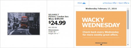 IKEA - Vancouver Wacky Wednesday Deal of the Day (Feb 17) A