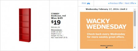 IKEA - Vancouver Wacky Wednesday Deal of the Day (Feb 17) B