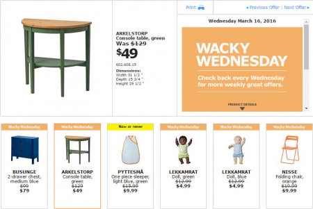 IKEA - Vancouver Wacky Wednesday Deal of the Day (Mar 16)