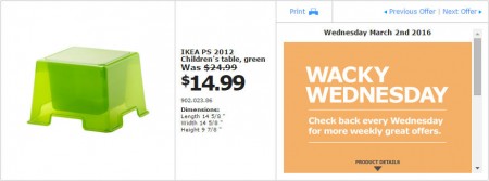 IKEA - Vancouver Wacky Wednesday Deal of the Day (Mar 2) A