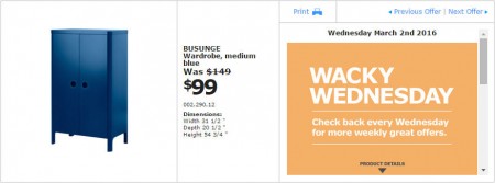 IKEA - Vancouver Wacky Wednesday Deal of the Day (Mar 2) B