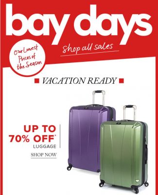 Hudson's Bay Bay Days - Up to 70 Off Luggage (Until Apr 28)