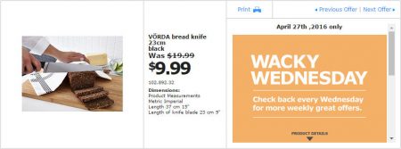 IKEA - Vancouver Wacky Wednesday Deal of the Day (Apr 27) B