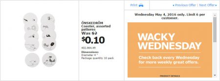 IKEA - Calgary Wacky Wednesday Deal of the Day (May 4) A