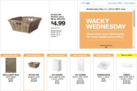 IKEA - Vancouver Wacky Wednesday Deal of the Day (May 11)