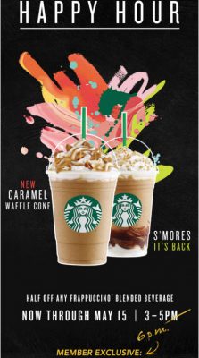 Starbucks Happy Hour - 50 Off Any Frappuccino Blended Beverage (May 3-15)