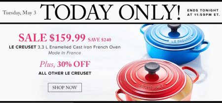 TheBay Today Only - $159.99 for Le Creuset Cast Iron French Oven - Save $240 (May 3)