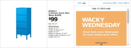 IKEA - Vancouver Wacky Wednesday Deal of the Day (July 13) A