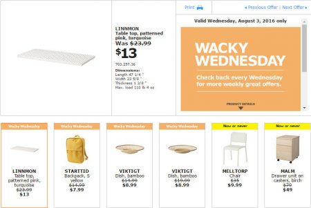 IKEA - Vancouver Wacky Wednesday Deal of the Day (Aug 3)